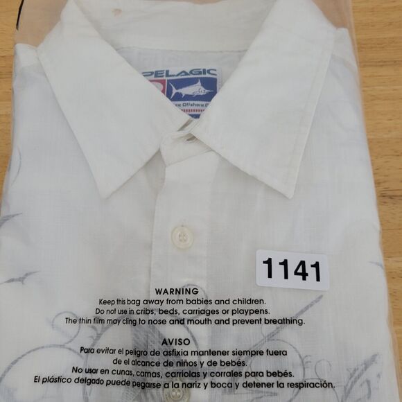 Pelagic High PerformanceFish Print Hawaiian‎ Fishing & Golf Shirt Sz Large FLAWS - Picture 12 of 12